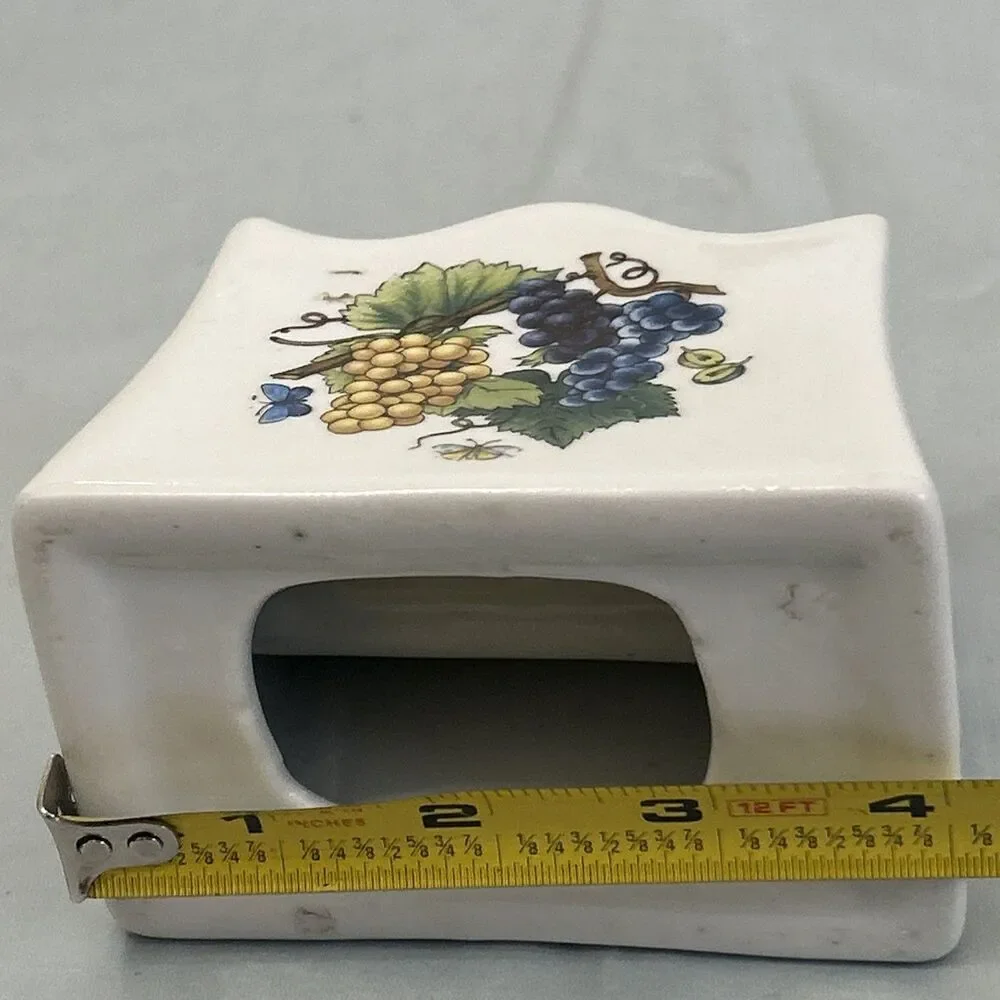 Vintage Grape Vines Grapes Napkin Holder Ceramic Mid Century